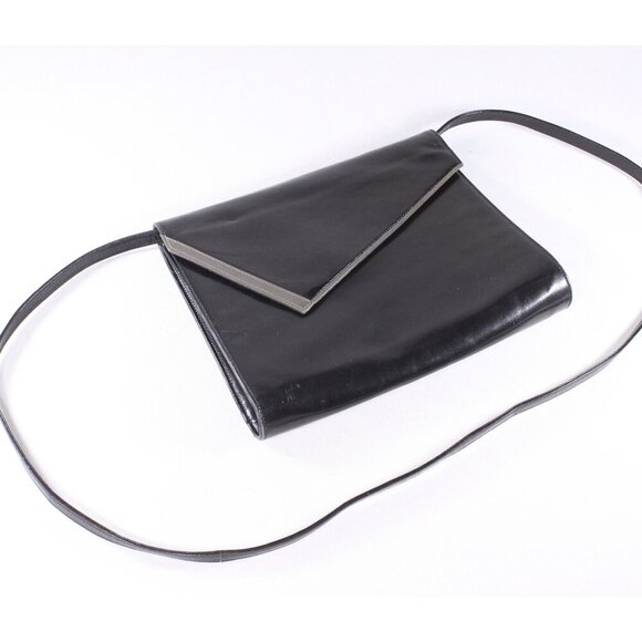 Vintage Bally Italian leather shoulder bag, 1970-1980s black leather ladies - Picture 1 of 10